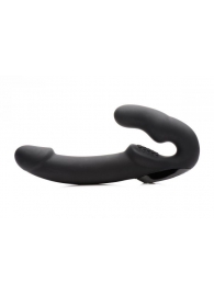 Черный безремневой страпон Urge Silicone Strap On с пультом ДУ - 24 см. - XR Brands - купить с доставкой в Балашихе