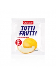 Пробник гель-смазки Tutti-frutti со вкусом сочной дыни - 4 гр. - Биоритм - купить с доставкой в Балашихе