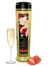Массажное масло с ароматом клубники и шампанского Romance - 240 мл. - Shunga - купить с доставкой в Балашихе