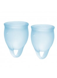 Набор голубых менструальных чаш Feel confident Menstrual Cup - Satisfyer - купить с доставкой в Балашихе