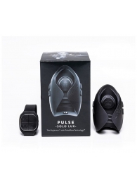 Темно-серый инновационный мужской осциллятор PULSE SOLO LUX с пультом ДУ - Hot Octopuss - в Балашихе купить с доставкой