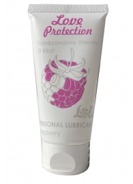 Лубрикант на водной основе с ароматом малины Love Protection Raspberry - 50 мл. - Lola Games - купить с доставкой в Балашихе