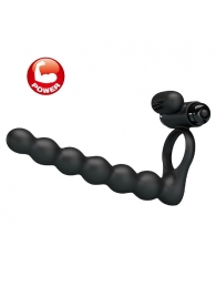 Черная насадка для двойной стимуляции Hercules Penis Sheath III - 15,3 см. - Baile - купить с доставкой в Балашихе