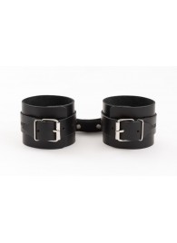 Черные кожаные наручники Ladys Arsenal - БДСМ Арсенал - купить с доставкой в Балашихе