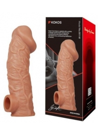 Телесная насадка на фаллос с фиксацией мошонки EXTREME SLEEVE - 15,6 см. - KOKOS - в Балашихе купить с доставкой