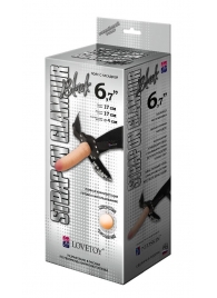 Пояс-трусики с насадкой Glamour - 17 см. - LOVETOY (А-Полимер) - купить с доставкой в Балашихе