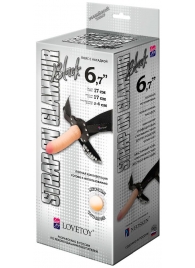 Пояс-трусики с насадкой Glamour - 17 см. - LOVETOY (А-Полимер) - купить с доставкой в Балашихе