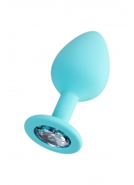 Мятная анальная втулка Brilliant с прозрачным кристаллом - 8 см. - ToyFa - купить с доставкой в Балашихе