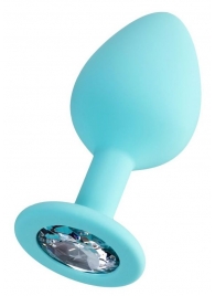 Мятная анальная втулка Brilliant с прозрачным кристаллом - 8 см. - ToyFa - купить с доставкой в Балашихе