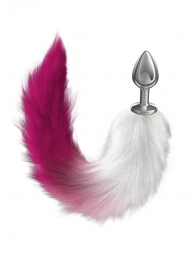 Серебристая анальная пробка с розовым хвостом Galaxy - Lola Games - купить с доставкой в Балашихе
