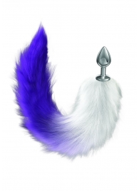 Серебристая анальная пробка с фиолетовым хвостом Galaxy - Lola Games - купить с доставкой в Балашихе