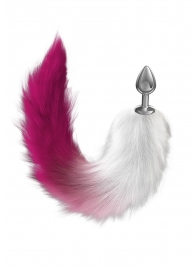 Серебристая анальная пробка с розовым хвостом Starlit - Lola Games - купить с доставкой в Балашихе