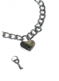 Серебристый ошейник Embrace с ключиком - Lola Games - купить с доставкой в Балашихе