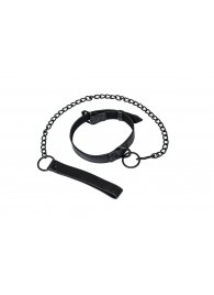 Черный ошейник Sin с поводком - Lola Games - купить с доставкой в Балашихе