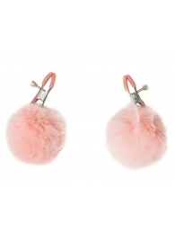 Зажимы на соски Angelic с розовыми меховыми шариками - Lola Games - купить с доставкой в Балашихе