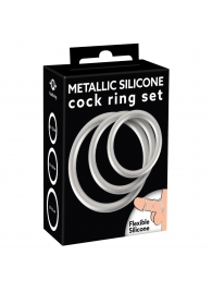 Набор из 3 эрекционных колец под металл Metallic Silicone Cock Ring Set - Orion - в Балашихе купить с доставкой