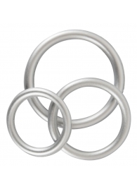 Набор из 3 эрекционных колец под металл Metallic Silicone Cock Ring Set - Orion - в Балашихе купить с доставкой