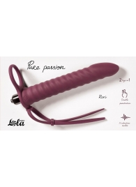 Бордовая вибронасадка для двойного проникновения Rori - 17 см. - Lola Games - купить с доставкой в Балашихе