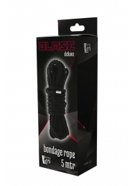 Черная веревка для шибари DELUXE BONDAGE ROPE - 5 м. - Dream Toys - купить с доставкой в Балашихе