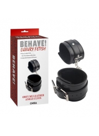 Черные оковы на ноги Obey Me Leather Ankle Cuffs - Chisa - купить с доставкой в Балашихе