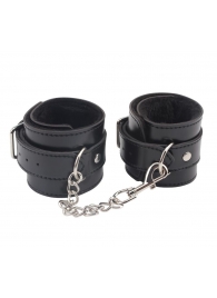 Черные оковы на ноги Obey Me Leather Ankle Cuffs - Chisa - купить с доставкой в Балашихе