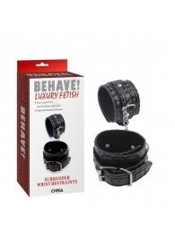 Черные наручники Surrender Wrist Restraints - Chisa - купить с доставкой в Балашихе
