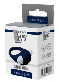 Гладкое синее эрекционное виброкольцо STIMU RING - Dream Toys - в Балашихе купить с доставкой