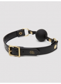 Черный кляп-шар Bound to You Faux Leather Ball Gag - Fifty Shades of Grey - купить с доставкой в Балашихе