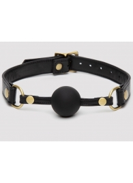 Черный кляп-шар Bound to You Faux Leather Ball Gag - Fifty Shades of Grey - купить с доставкой в Балашихе