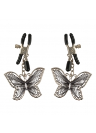 Зажимы на соски с бабочками Butterfly Nipple Clamps - Pipedream - купить с доставкой в Балашихе