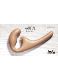 Бежевый безремневой страпон Seduction - 20,5 см. - Lola Games - купить с доставкой в Балашихе