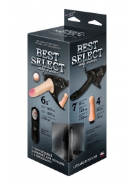 Черный женский пояс BEST SELECT с 3 насадками и вибрацией - LOVETOY (А-Полимер) - купить с доставкой в Балашихе