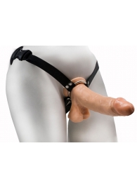 Реалистичный фаллос на регулируемых трусиках с кольцом - 17,5 см. - LOVETOY (А-Полимер) - купить с доставкой в Балашихе