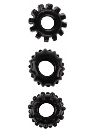 Набор из 3 черных эрекционных колец SET OF 3 COCKRINGS - Dream Toys - в Балашихе купить с доставкой
