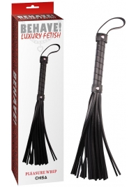 Черная многохвостая плеть Pleasure Whip - 46 см. - Chisa - купить с доставкой в Балашихе