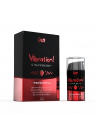 Жидкий интимный гель с эффектом вибрации Vibration! Strawberry - 15 мл. - INTT - купить с доставкой в Балашихе