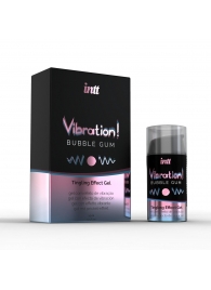 Жидкий интимный гель с эффектом вибрации Vibration! Bubble Gum - 15 мл. - INTT - купить с доставкой в Балашихе