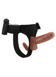 Страпон с вагинальной пробкой и вибрацией Ultra Passionate Harness - 16 см. - Baile - купить с доставкой в Балашихе