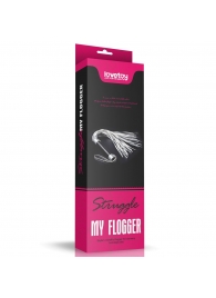Серебристая плетка Struggle My Flogger с черной ручкой - 45 см. - Lovetoy - купить с доставкой в Балашихе