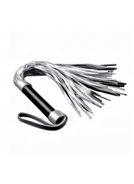 Серебристая плетка Struggle My Flogger с черной ручкой - 45 см. - Lovetoy - купить с доставкой в Балашихе