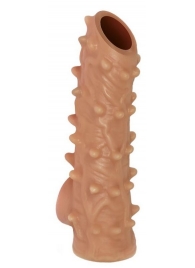 Телесная насадка с шипами и открытой головкой Nude Sleeve M - 12 см. - KOKOS - в Балашихе купить с доставкой