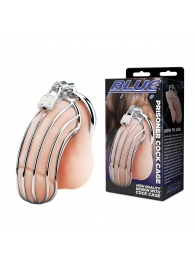 Металлическая клетка Prisoner Cock Сage с замком - BlueLine - купить с доставкой в Балашихе