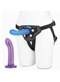 Страпон унисекс Beginners Strap-On с 2 насадками - 15 и 13 см. - Lux Fetish - купить с доставкой в Балашихе
