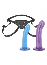 Страпон унисекс Beginners Strap-On с 2 насадками - 15 и 13 см. - Lux Fetish - купить с доставкой в Балашихе