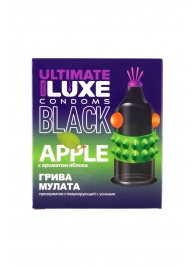 Черный стимулирующий презерватив  Грива мулата  с ароматом яблока - 1 шт. - Luxe - купить с доставкой в Балашихе
