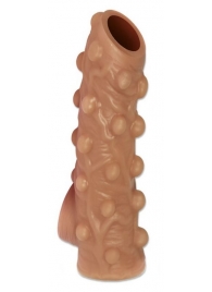 Телесная насадка с бугорками и открытой головкой Nude Sleeve S - 10 см. - KOKOS - в Балашихе купить с доставкой