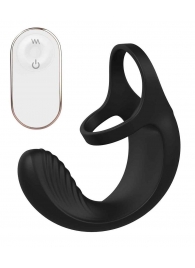Черный анальный стимулятор с эрекционными кольцами Remote Couple Teaser - Dream Toys - в Балашихе купить с доставкой