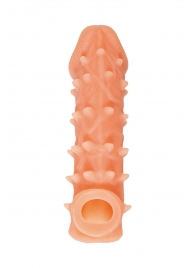 Телесная закрытая насадка с пупырышками Cock Sleeve Size M - 15,6 см. - KOKOS - в Балашихе купить с доставкой