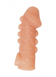 Телесная закрытая насадка с шишечками Cock Sleeve Size L - 17,6 см. - KOKOS - в Балашихе купить с доставкой