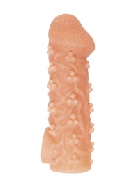 Телесная закрытая насадка с пучками шишечек Cock Sleeve Size M - 15,6 см. - KOKOS - в Балашихе купить с доставкой